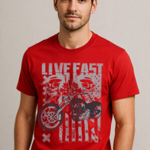 Regular Fit Live Fast Print Tee